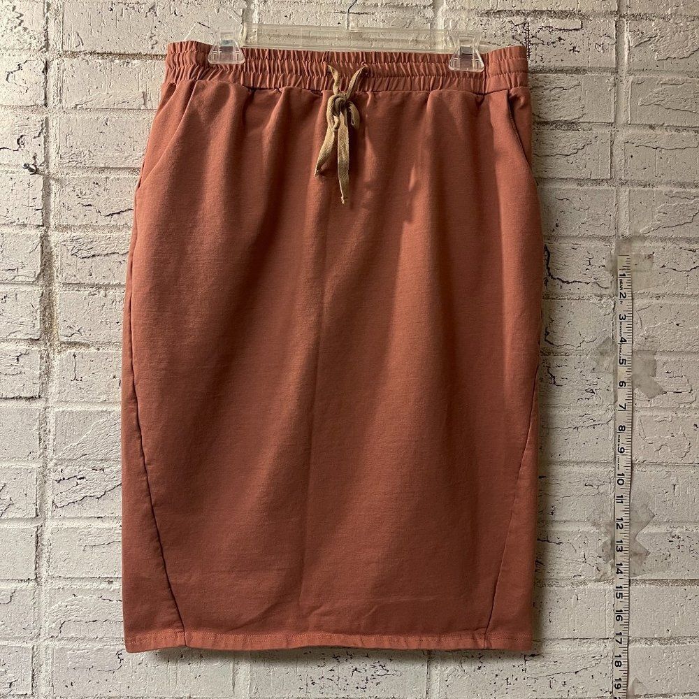 No Less Than Cotton Blend Skirt  Large